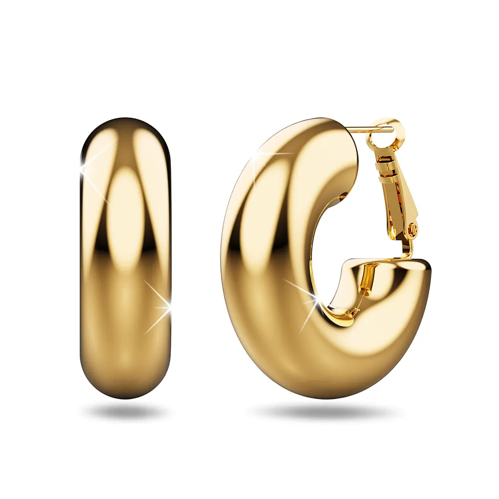 Solid Jane Hoop Gold Earrings