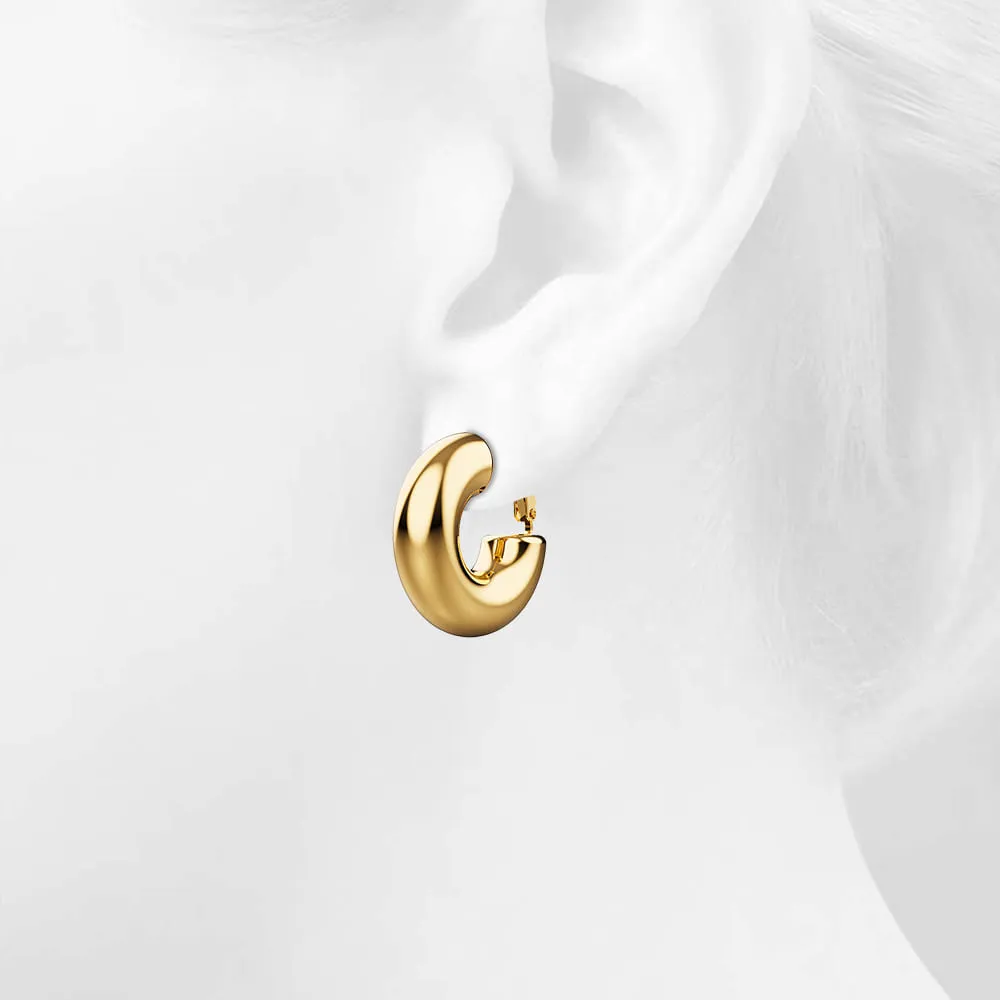 Solid Jane Hoop Gold Earrings