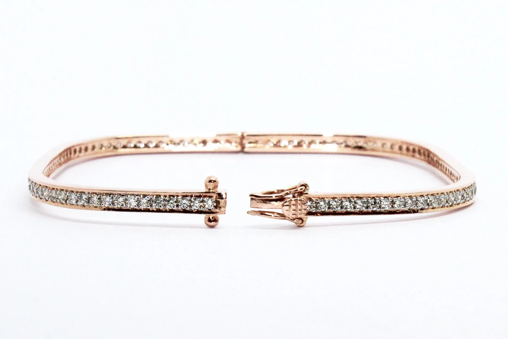 Stackable Pavé Diamond Bangle in 18k Rose Gold AD NO.1612