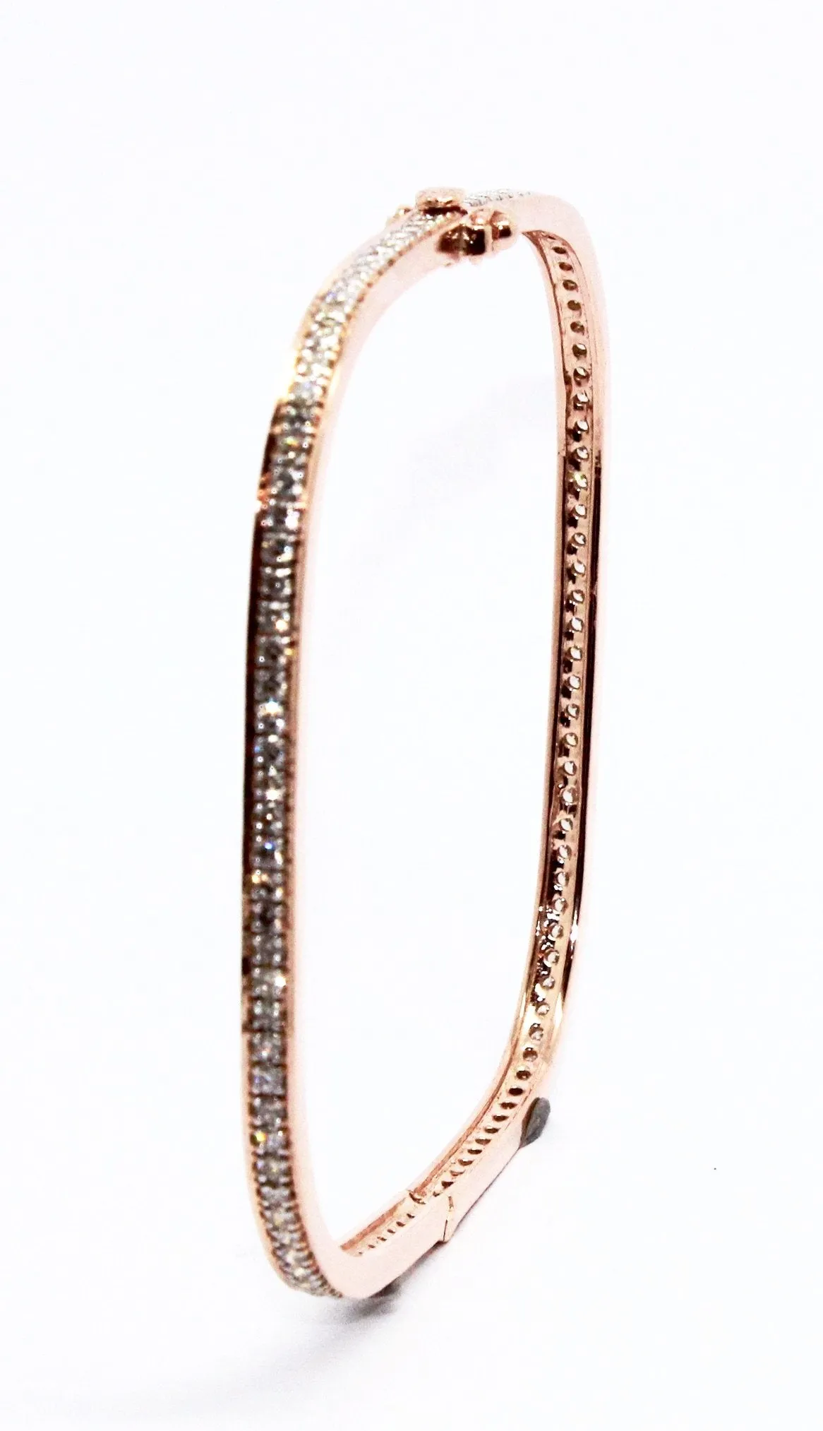 Stackable Pavé Diamond Bangle in 18k Rose Gold AD NO.1612