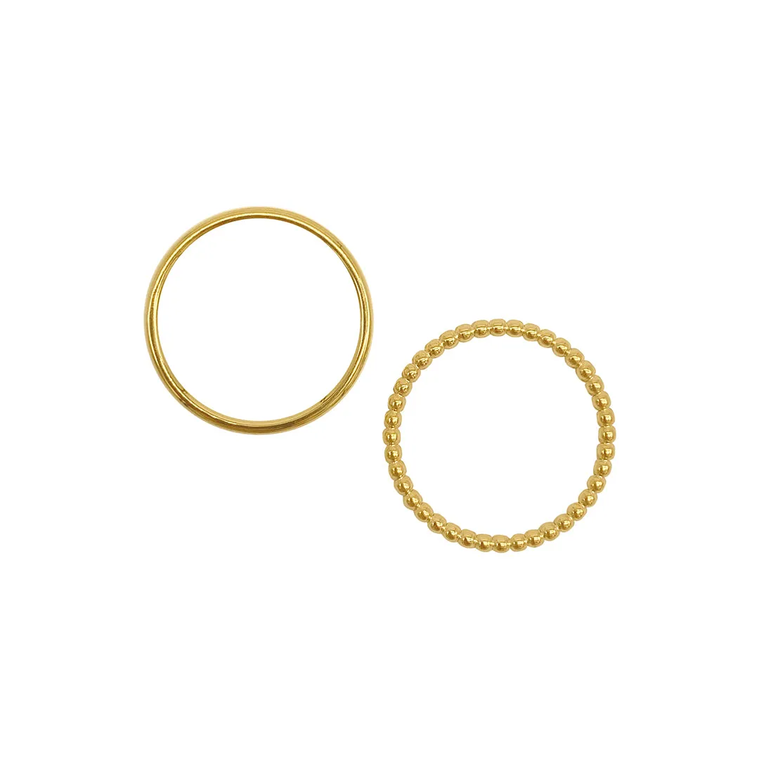 Tarnish Resistant 14k Gold Plated Stacking Ring Set