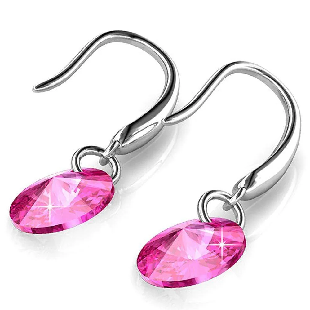 Timeless Crystal Drop Earrings Pink Embellished With SWAROVSKI Crystals