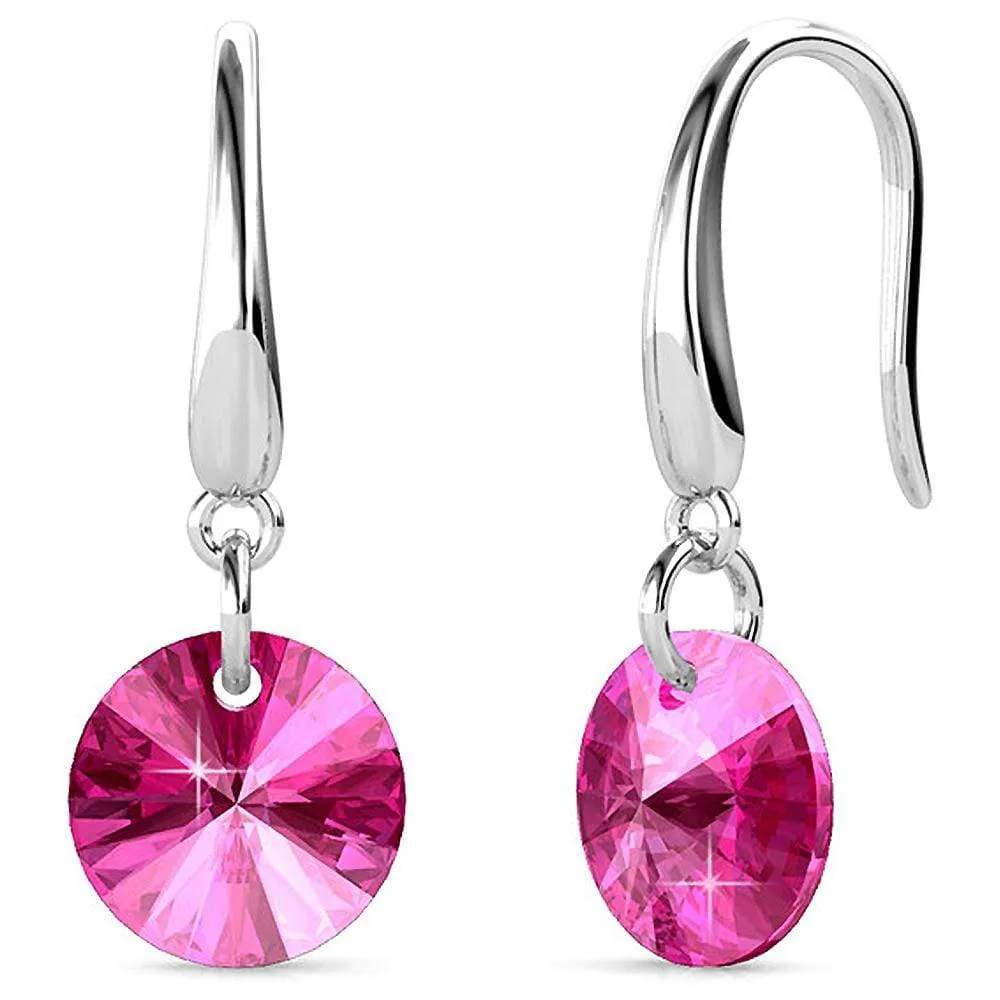 Timeless Crystal Drop Earrings Pink Embellished With SWAROVSKI Crystals