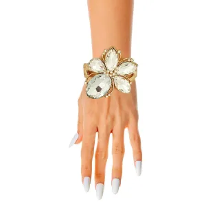 Transform Your Look with a Stunning Gold/Clear Flower Bracelet