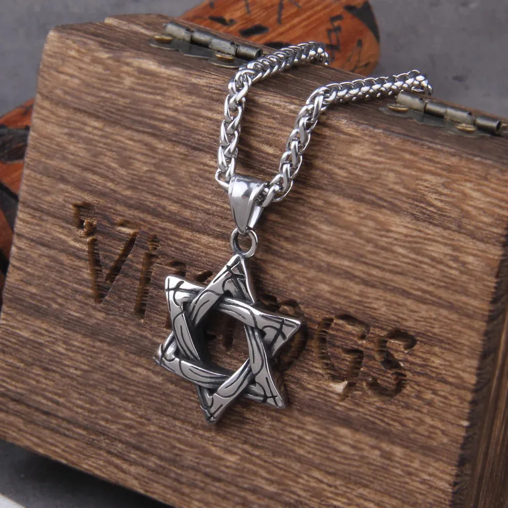 Trendy David Star Pendant Viking Necklace