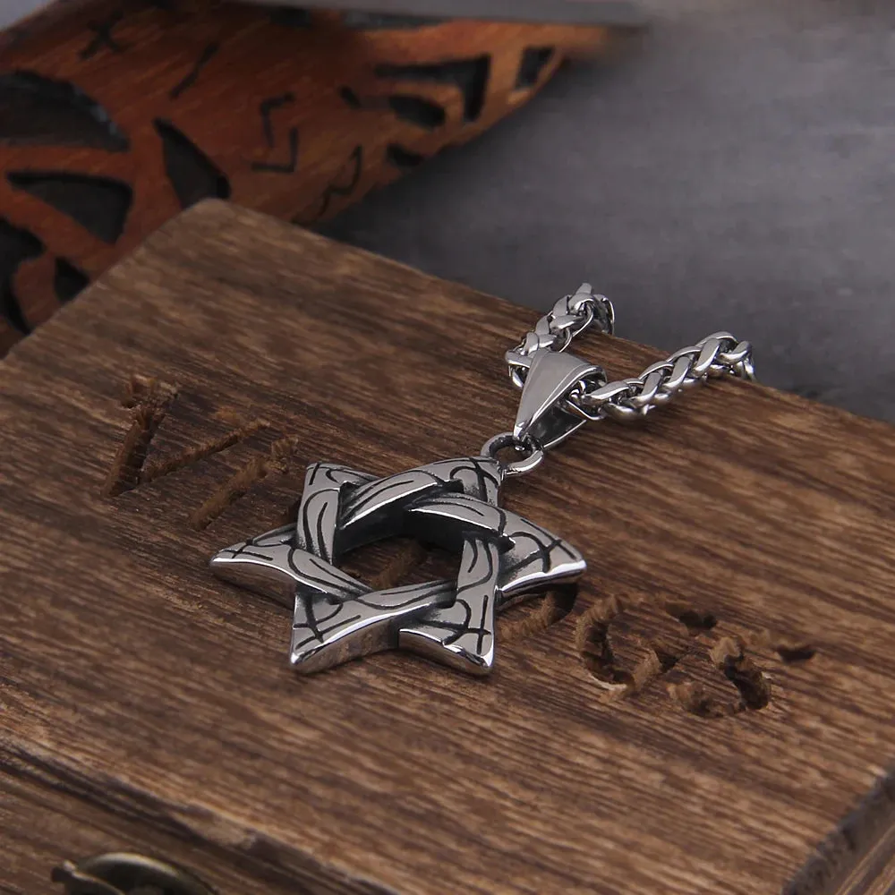 Trendy David Star Pendant Viking Necklace