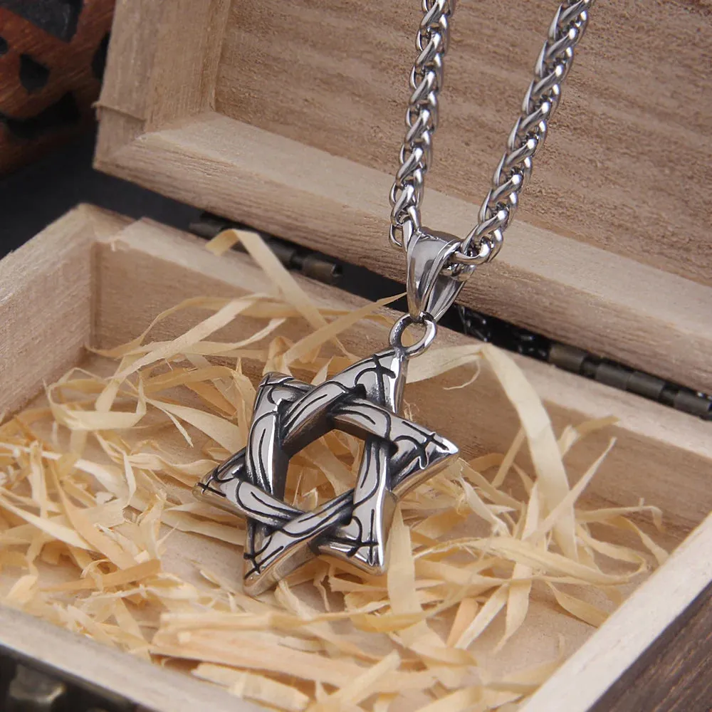 Trendy David Star Pendant Viking Necklace