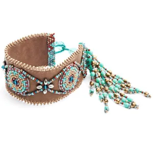 Turquoise & Terracotta Festival Fringe Cuff