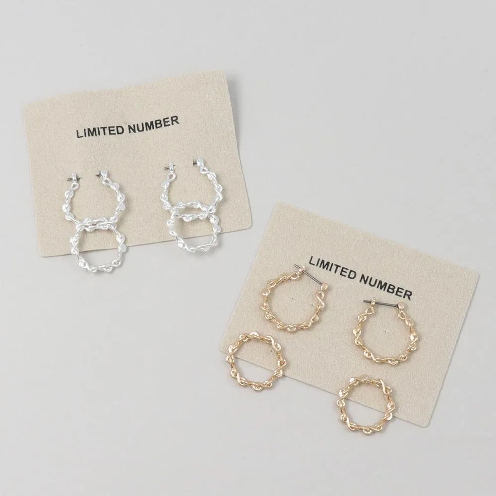 Twist Link Hoop Earrings