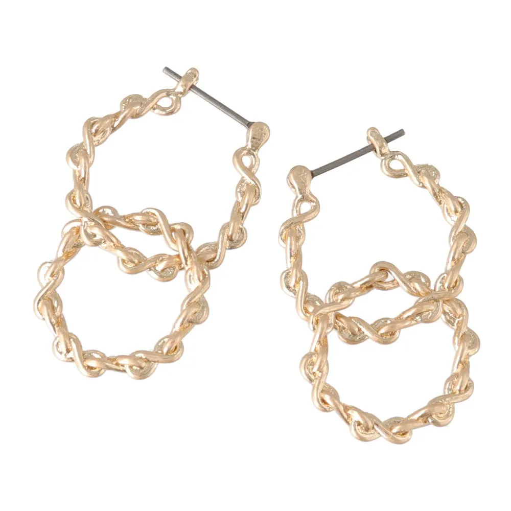 Twist Link Hoop Earrings