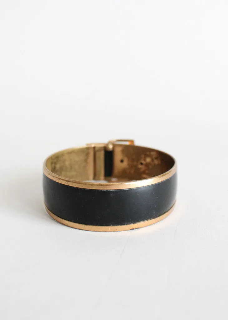 Vintage 1940s Brass Buckle Bracelet