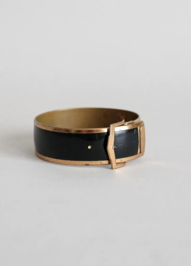 Vintage 1940s Brass Buckle Bracelet