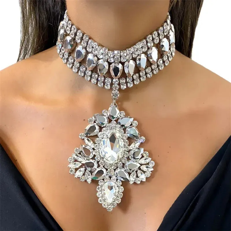 Zenny's Crystal Choker Statement Necklaces